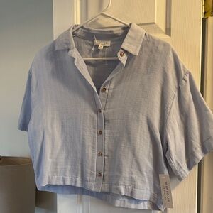 Kinlonsair Light Blue Women's Blouse